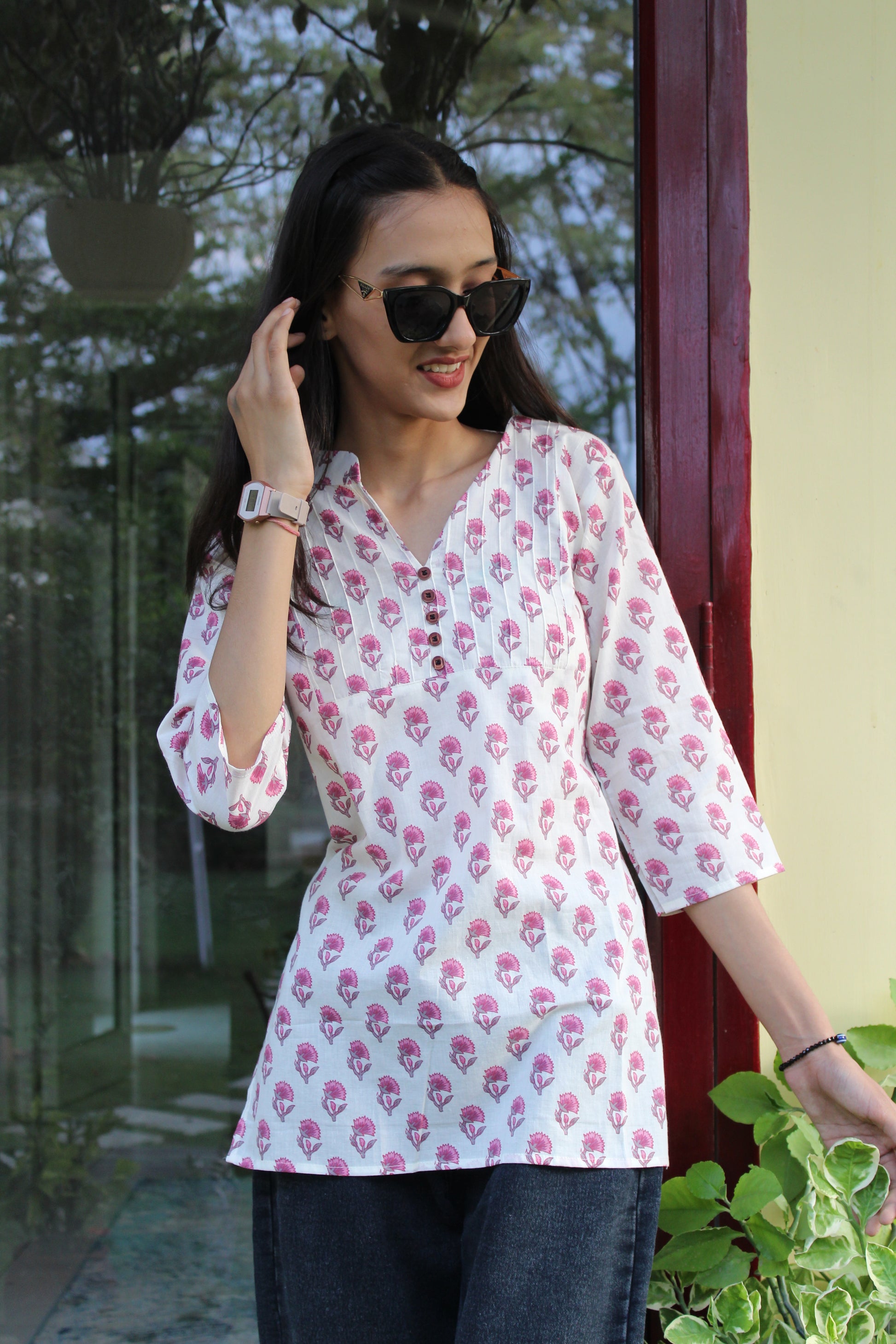 Premium Handblock Printed Cotton Short Kurti