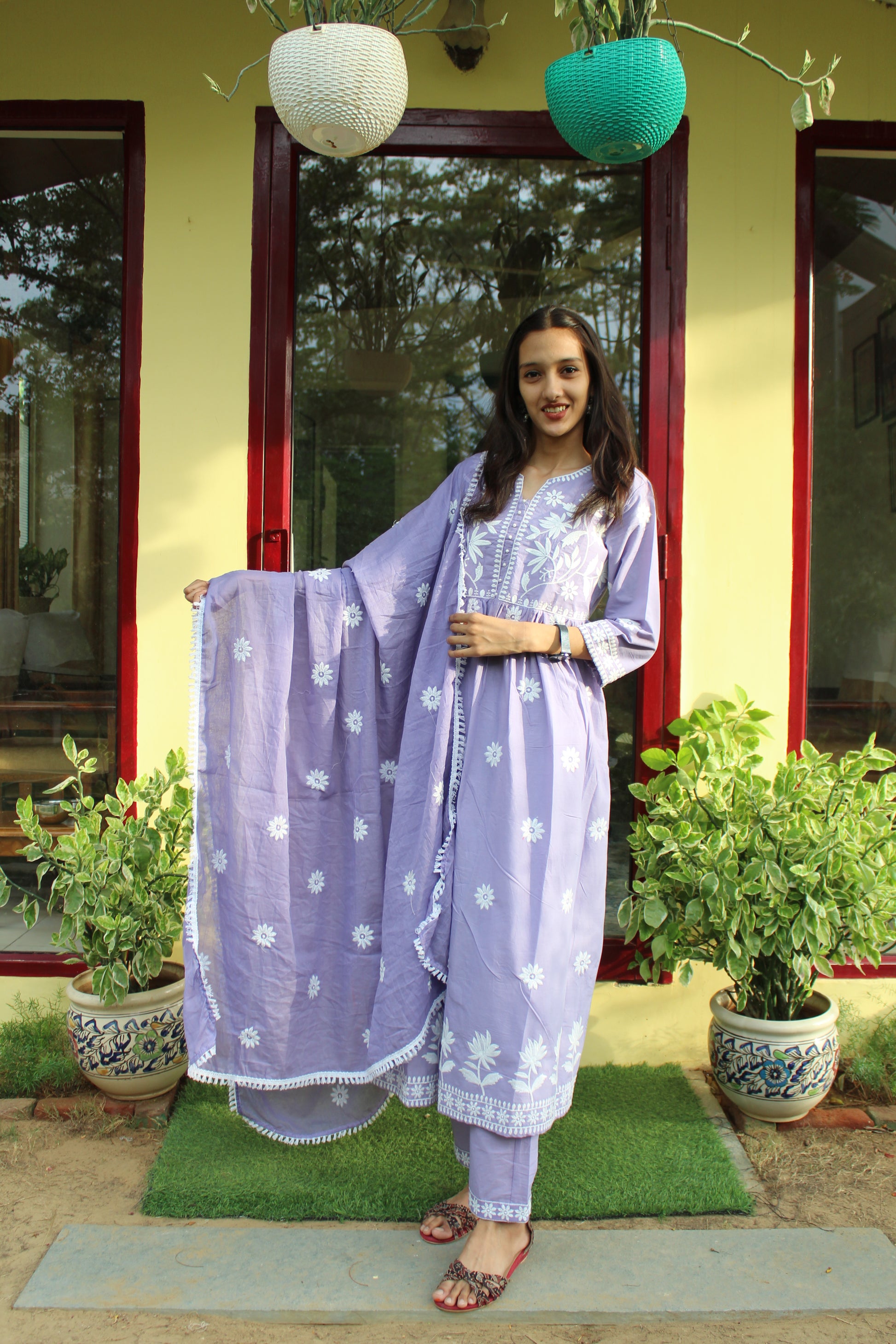 Elegant Handblock Printed Cotton Suit Set