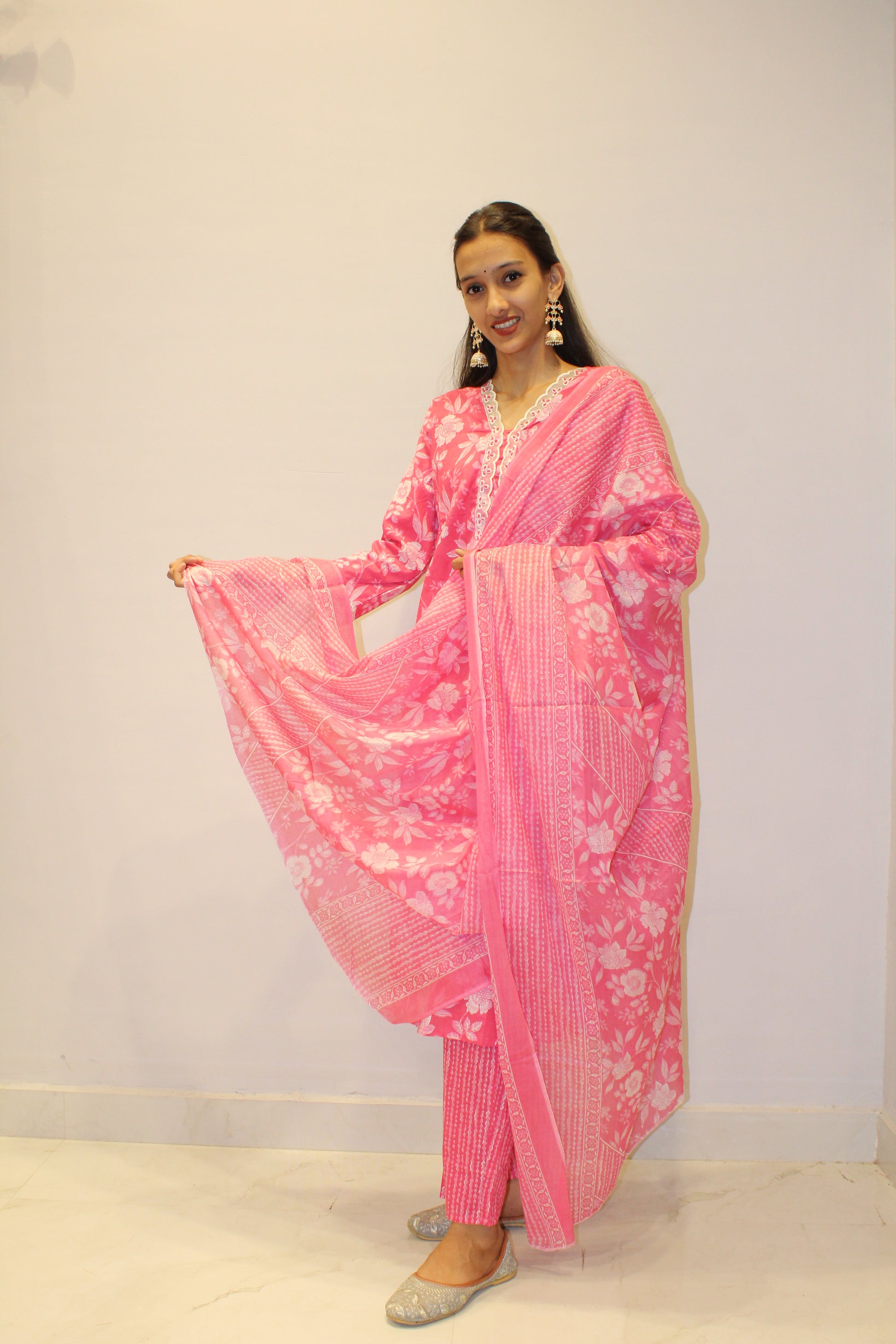 Premium Cotton Kurti Pant Dupatta Set
