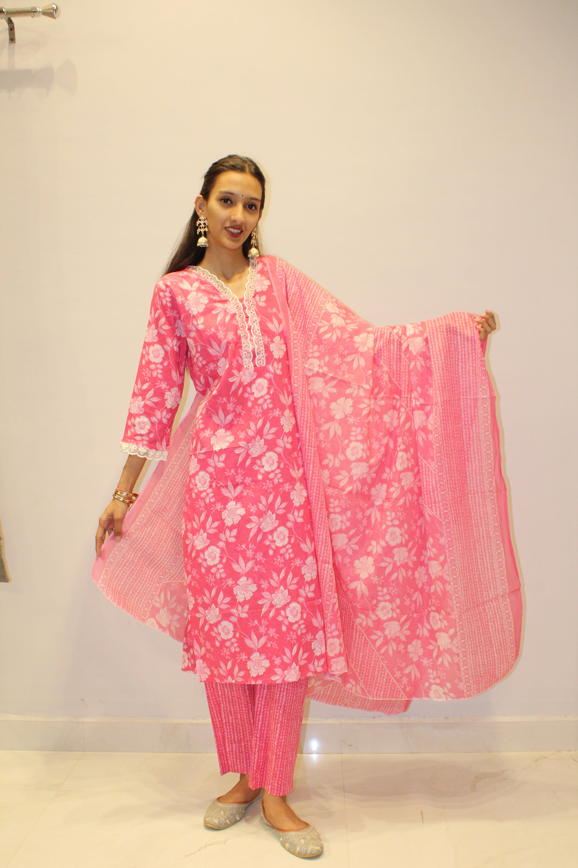 Premium Cotton Kurti Pant Dupatta Set