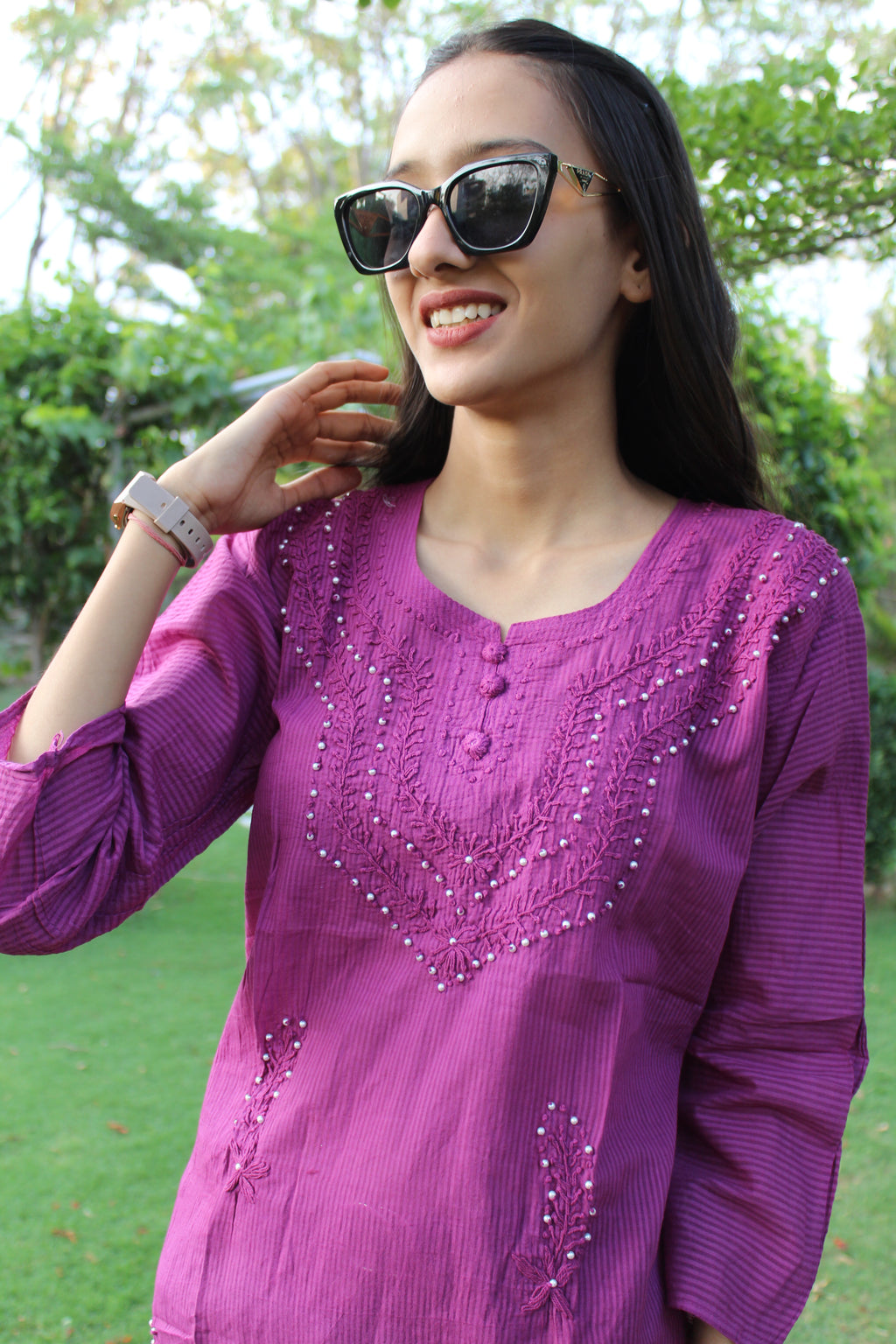 Embroidered Cotton Tunic Top