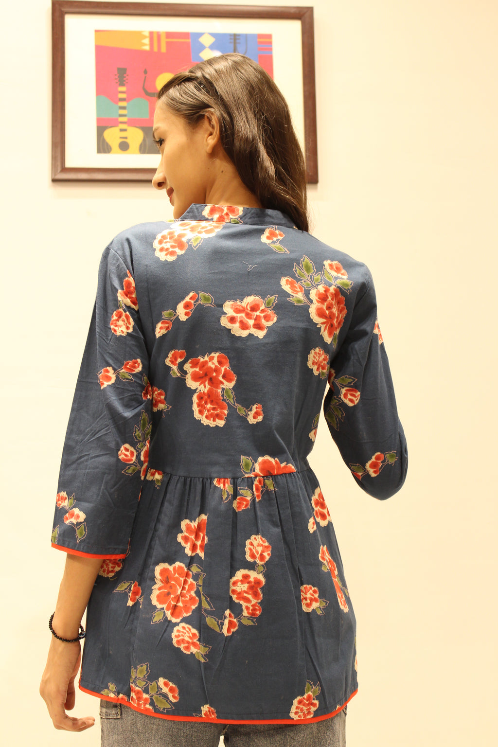 Handblock Printed Cotton Short Kurti