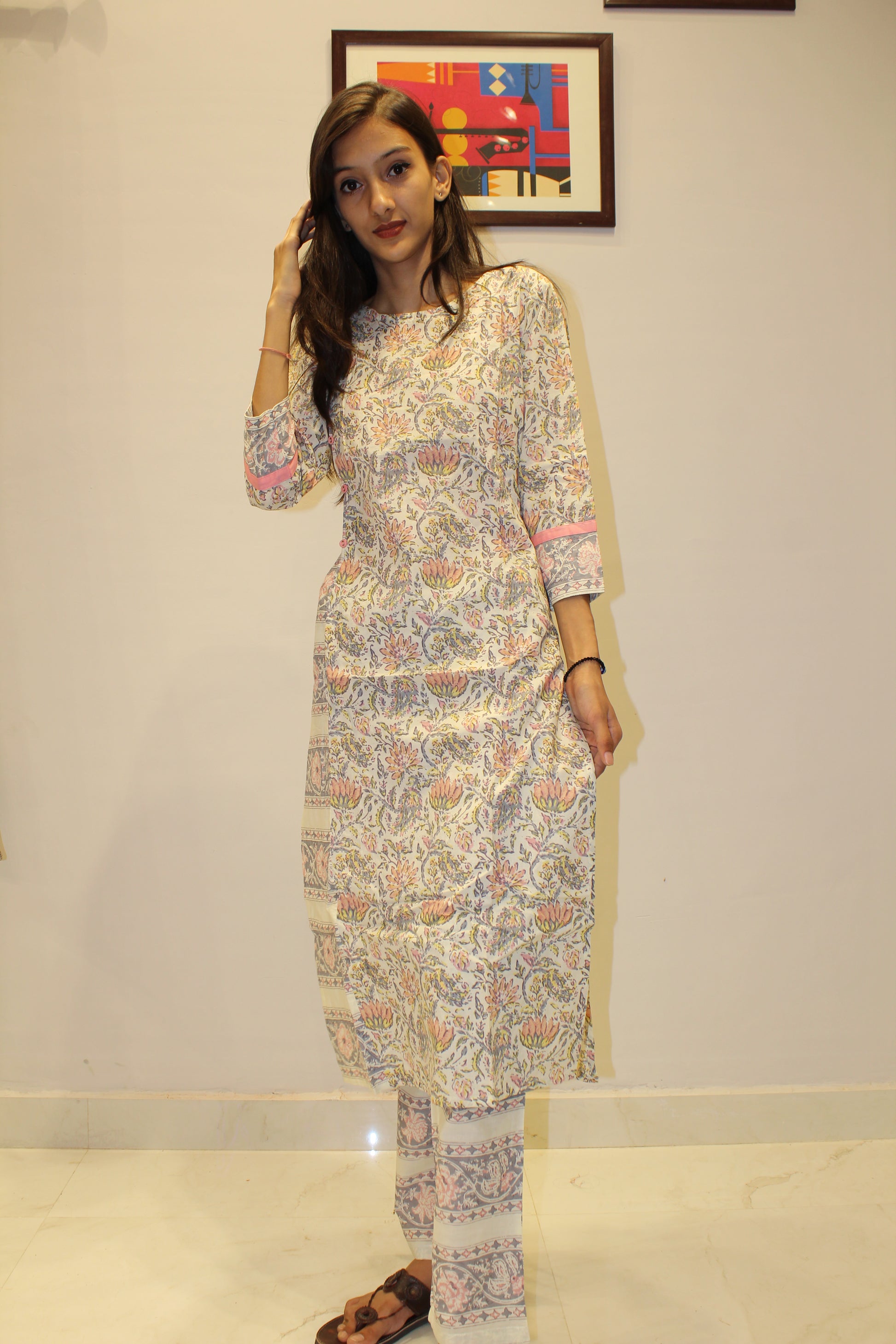 Luxury White Cotton Co-Ord Set for Women