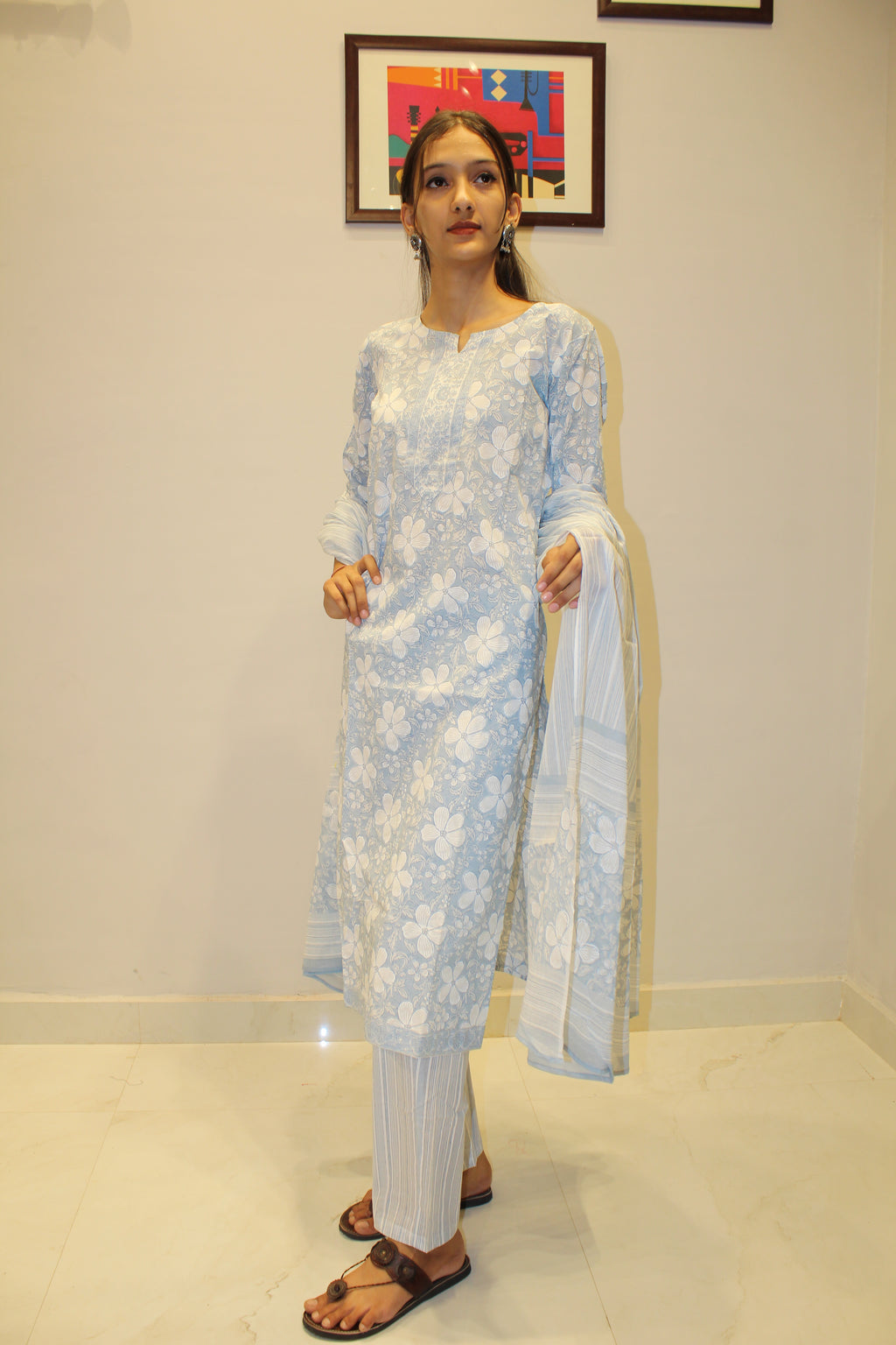 Elegant Printed Cotton Suit Set for Women