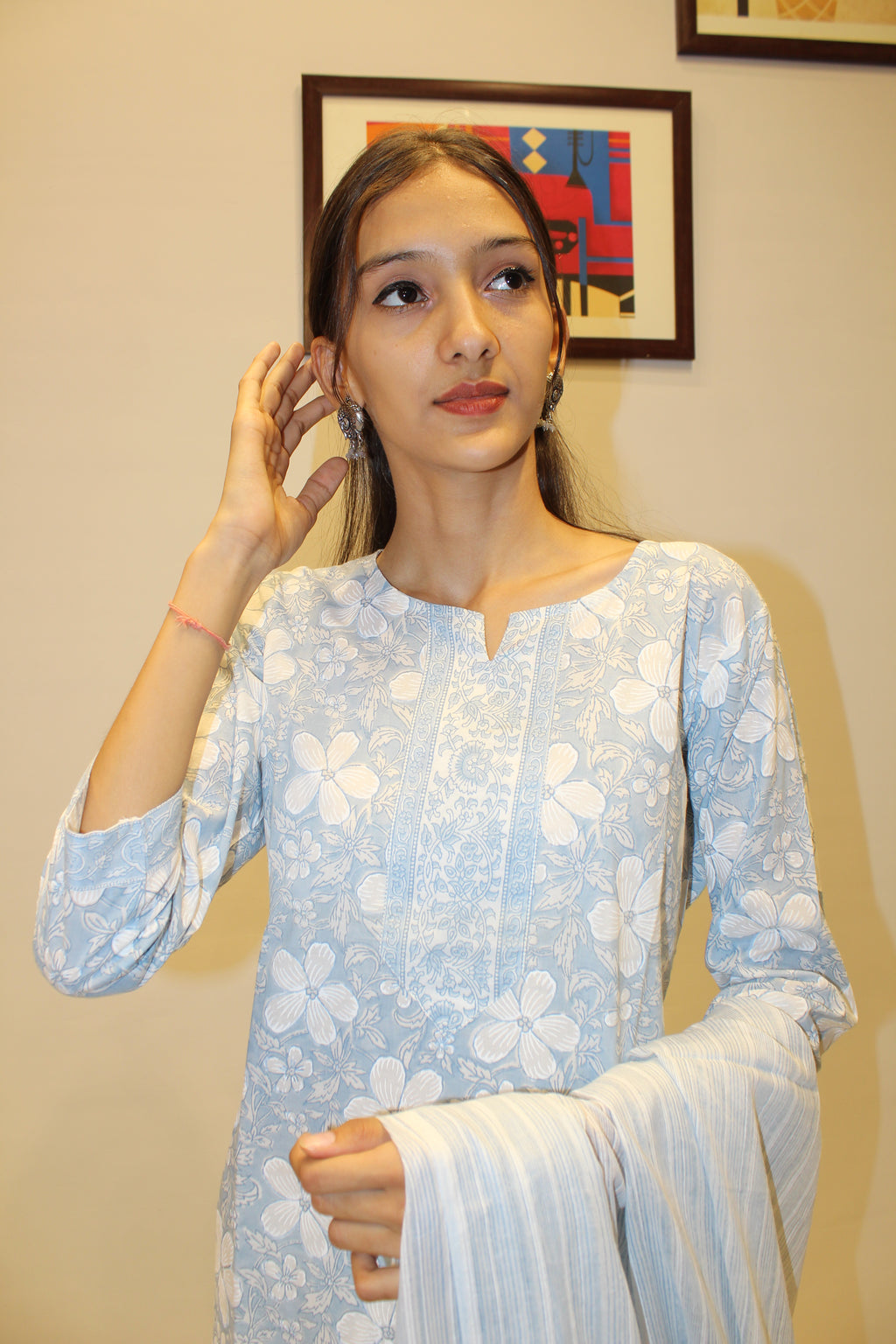 Elegant Printed Cotton Suit Set for Women