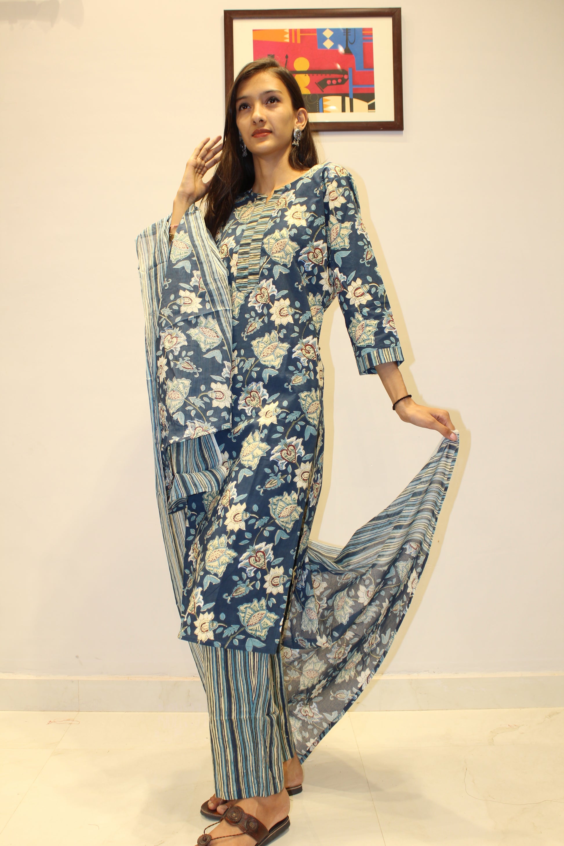 Premium Cotton Kurti Pant Dupatta Set
