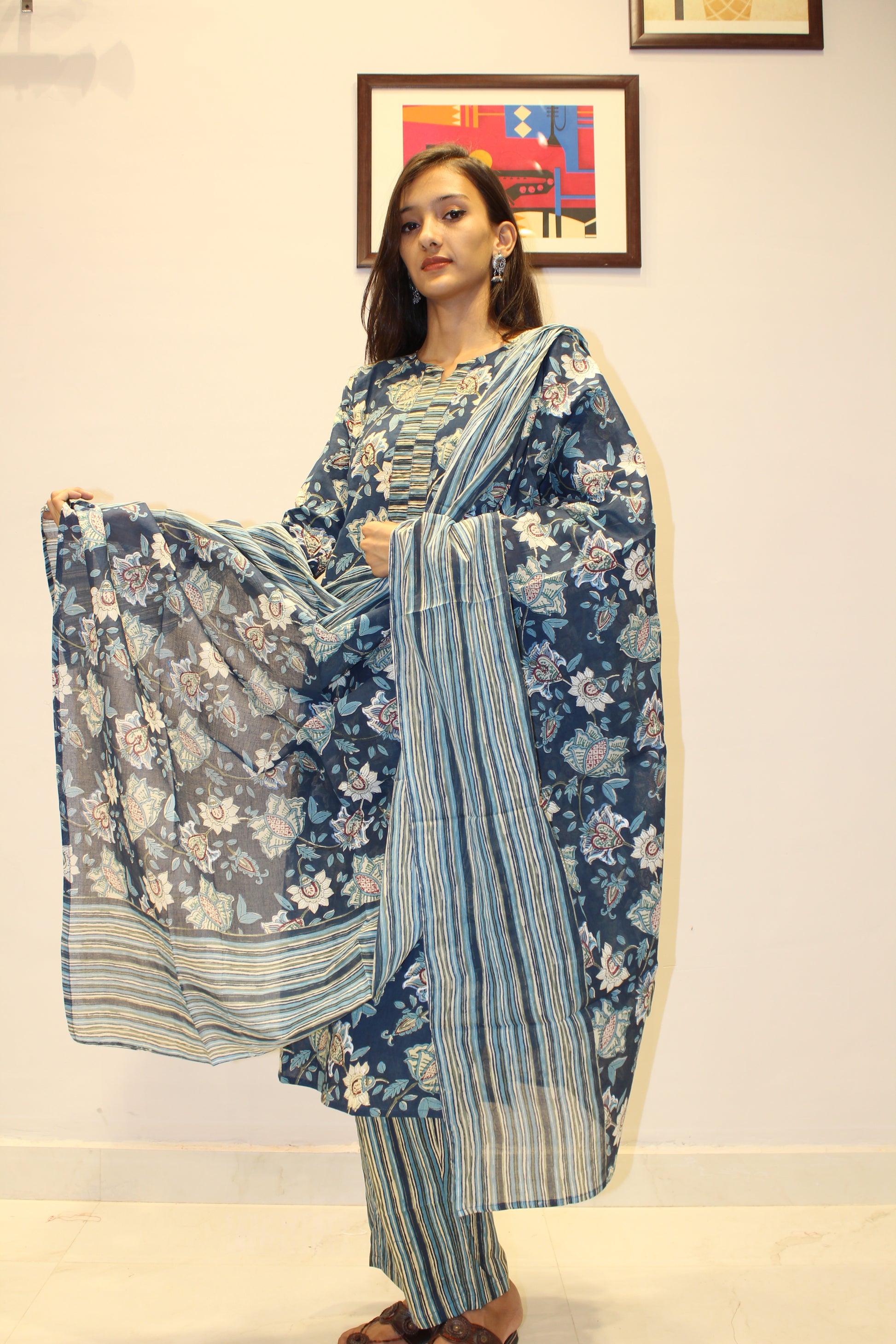 Premium Cotton Kurti Pant Dupatta Set